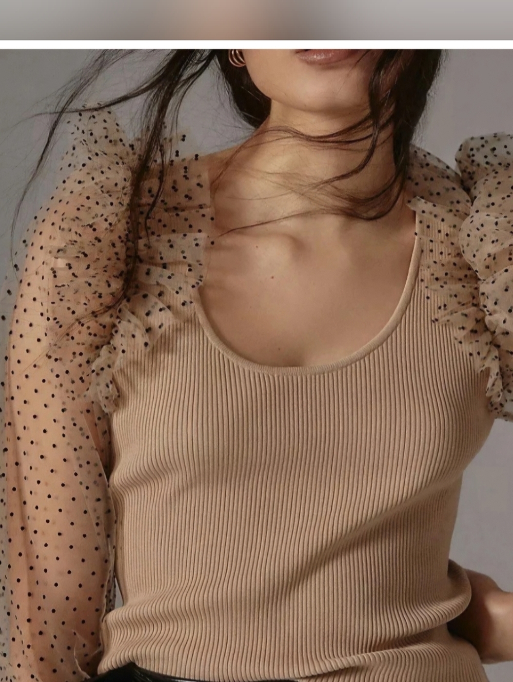 Anthropologie Sheer Sleeve Dolan Top Sz 1x